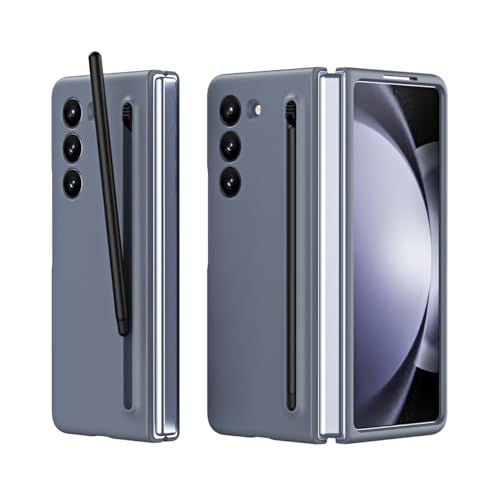 for Samsung Galaxy Z Fold 6 Case with Slim S-Pen Holder & Capacitance Pen, Built-in Front Screen Protector, Ultra-Thin Silky Liquid PC Frosted Bumper