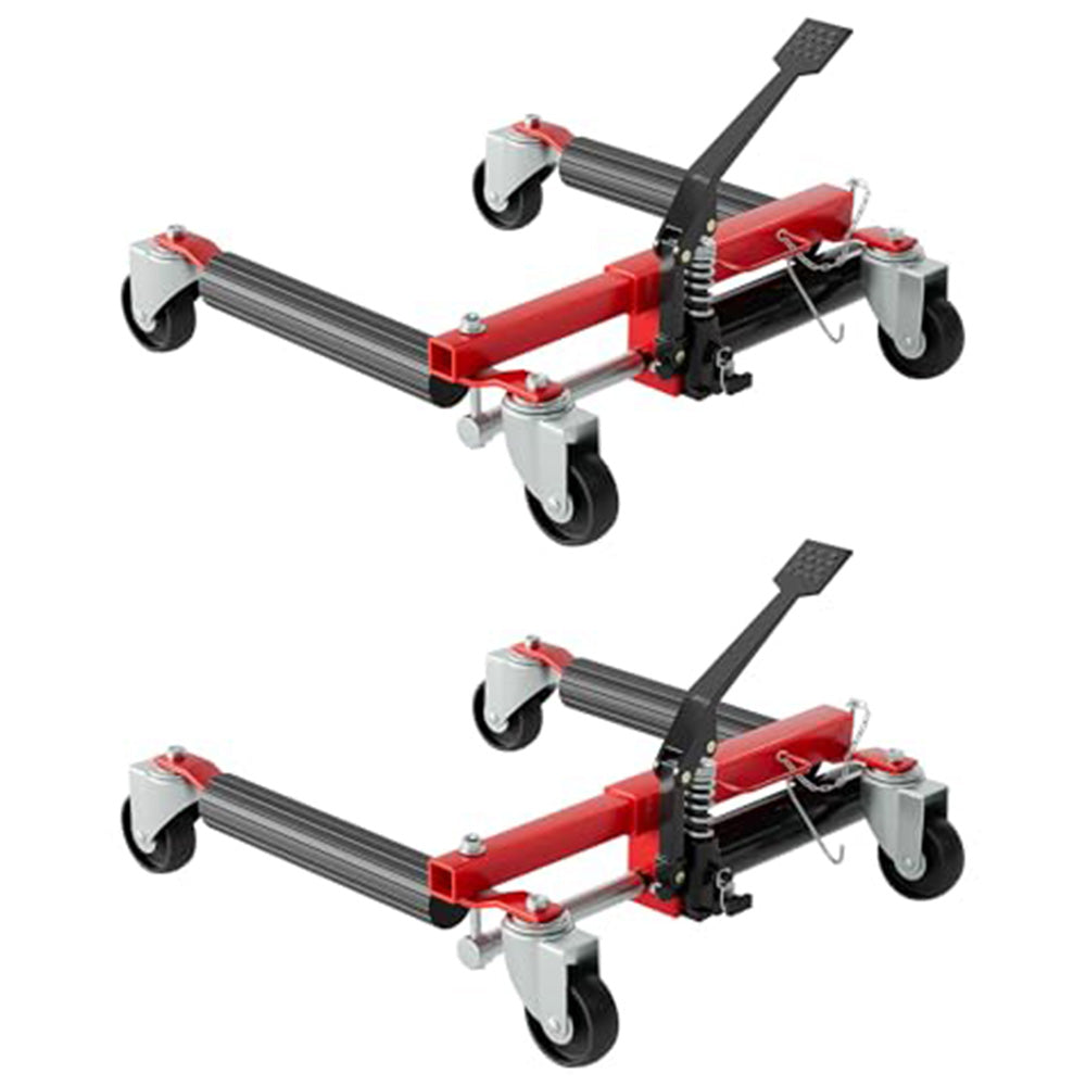 Garvee Car Dolly Set of 2, 3000 LBS Capacity Hydraulic Car Wheel Dolly Jack, Heavy Duty Vehicle Positioning Dolly with Foot Pedal for Tire Auto Repair
