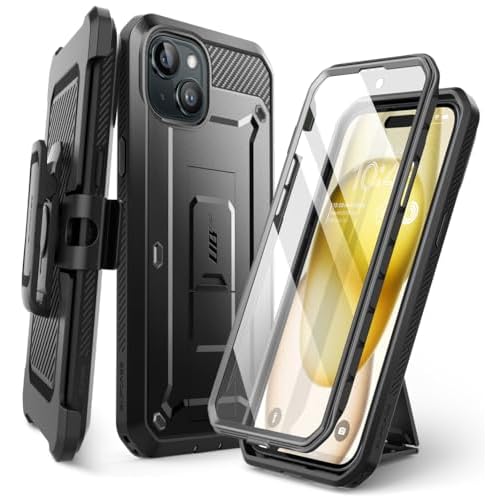 SUPCASE for iPhone 15 Plus Case with Screen Protector (Unicorn Beetle Pro), [Built-in Stand & Belt-Clip] [Military-Grade Protection] Heavy Duty Rugged