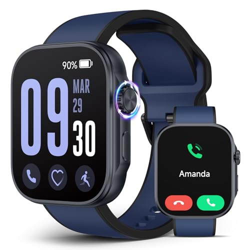 Smart Watch for Men, Blood Pressure Monitor Heart Rate Blood Oxygen Sleep, 3ATM Waterproof Fitness Tracker, 1.99" AMOLED Display, Bluetooth Call Smart