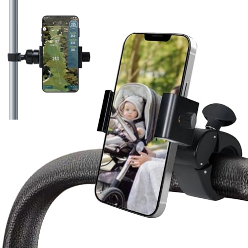 ONEDONE Stroller Phone Holder Universal Phone Holder for Stroller Golf Cart Bike Shopping Carts Scooter Cellphone Mount Horizontal & Vertical Uses Cel