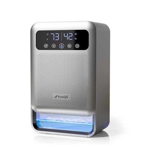 Frizzlife Air Dehumidifier, 135oz Water Tank W-Purifying Function, Quiet Small Dehumidifiers With Sleep Mode For Home, Bedroom, Bathroom, Basement W-A
