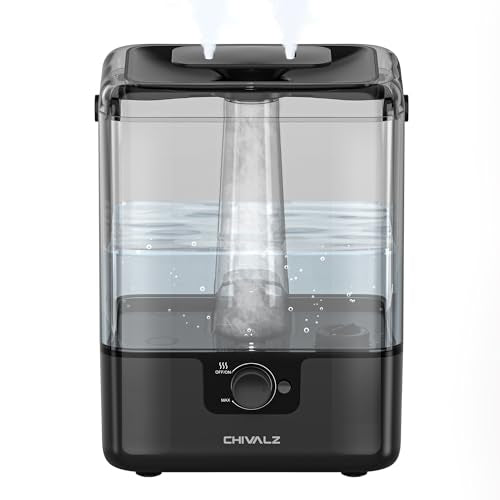 CHIVALZ Humidifiers for Bedroom, 6L Cool Mist Humidifiers for Baby Nursery, 26dB Quiet, 50H Runtime, Top Fill Humidifier for Large Room, Home, Plants,