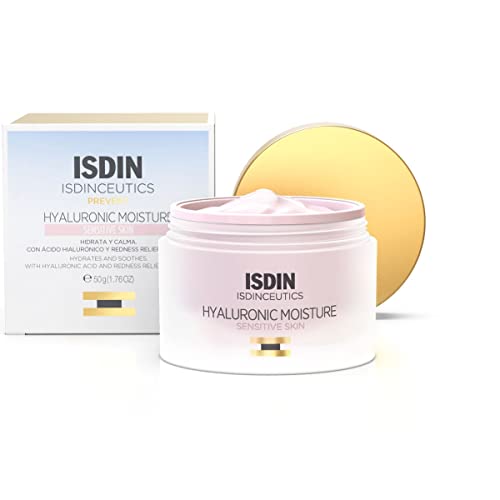 ISDIN Isdinceutics Hyaluronic Moisture Sensitive Skin Calming Daily Face Moisturizer with Hyaluronic Acid 1.76 OZ 1 Fl Oz (Pack of 1)