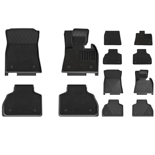 3W Floor Mats & Carpets Fit for BMW X7 6 Seats 2019-2024 2025, All Weather Dog Friendly TPE Car Mat, Waterproof Anti-Slip Easy to Clean Heavy Duty 6 P
