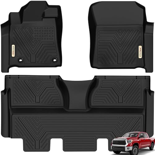 YITAMOTOR Floor Mats Compatible with 2014-2021 Toyota Tundra CrewMax Cab (with Coverage Under 2nd Row Seat) 2014-2021 CrewMax Cab