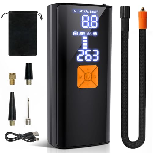 Tire Inflator Portable Air Compressor,Tire Inflators Portable Cordless Air Pump with Gauge for Car tires 20000mAh and 150PSI Digital LCD for Car,Motor