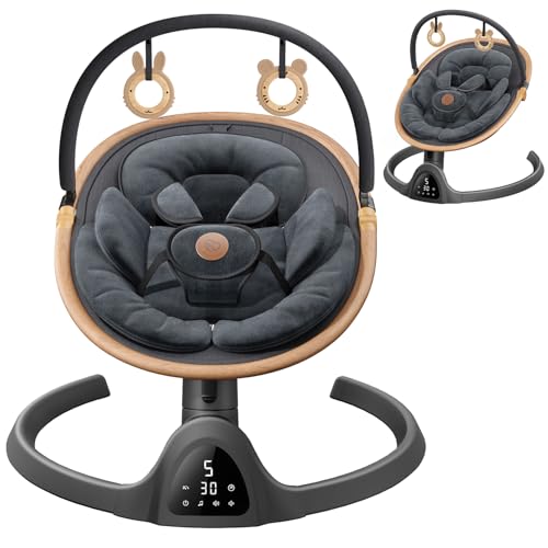 Baby Swings for Infants, Fasonbaby Bluetooth Infant Swing with Music Speaker with 3 Seat Positions, 5 Speeds and Remote Control - Portable Baby Swing