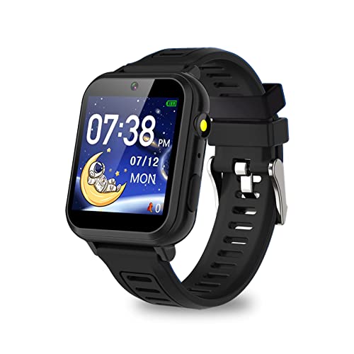 Retysaz Kids Smart Watch,24 Game Smart Watch for Kids, Fashion Smartwatches for Children 3-14 Great Gifts to Girls Boys (Black)