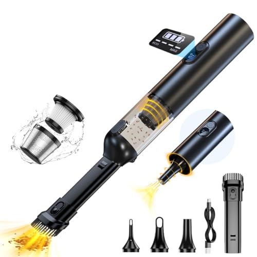 Car Vacuum Portable, Handheld Vacuum Cleaner Cordless 14000Pa 4-in-1 Small Vacuum, Blow & Suction 2 in 1, Up to 30 Mins Runtime, Cordless Vacuum Clean