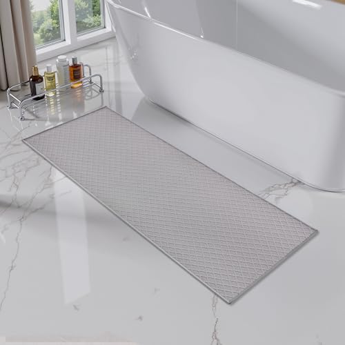 AMOAMI Bath-Mat,Ultra Thin Bath-Rugs Runner,Rubber Backed Bath Mats for Bathroom Non Slip,Absorbent Bath Rug for Bathroom Floor, Shower, Sink 2'x 6'(2