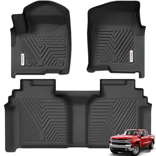 YITAMOTOR Floor Mats Compatible with 2019-2025 Chevrolet Silverado 1500-GMC Sierra 1500 & 2020-2025 Chevy Silverado-GMC Sierra 2500HD-3500HD Crew Cab