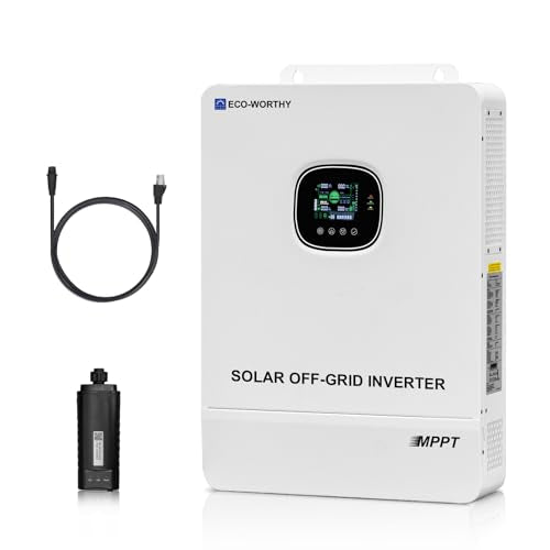 ECO-WORTHY 10000W 48V Off-Grid Solar Inverter with WiFi,Built-in 2 MPPT Solar Controllers,Max 200A Battery Charging,AC Output 120V-240V,Parallel Up to