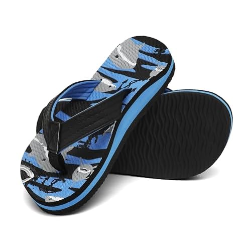 INMINPIN Kids Boys Girls Flip Flops Comfort Quick-Dry Beach Pool Aqua Thong Sandals(Little Kid-Big Kid) 11 Little Kid Shark Black