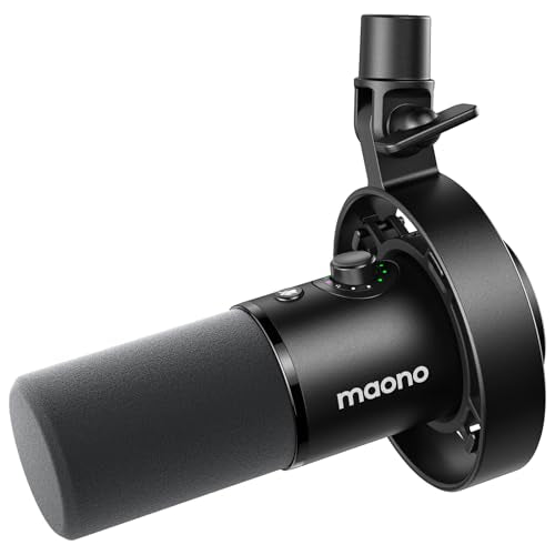 MAONO Dynamic Microphone-XLR USB Podcast Recording Mic: for Vocal Recording, Content Creation, Home Studio, Voiceover, with 192kHz-24bit, Noise Reduct