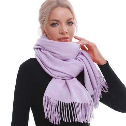 SWAT PANY Scarf for Woman Winter Warm Scarves Pashmina Shawls and Wraps Oversized Scarf Lavender