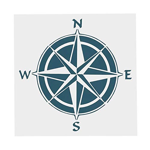 DIY Decorative Stencil Template for Scrapbooking Painting,5.1 inch*5.1 inch (Compass)