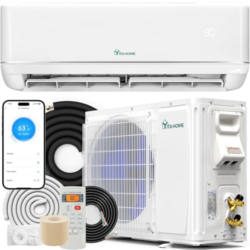 YITAHOME 18000 BTU Mini Split Air Conditioner Heat Pump System, WiFi Enabled 21 SEER2 208-230V Inverter Ductless AC Compatible with Alexa, Cool Up to