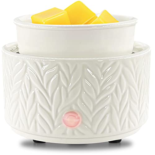 EQUSUPRO Wax Melt Warmer for Scented Wax Melts 3-in-1 Electric Ceramic Candle Wax Warmer Burner Fragrance Wax Melter for Home Office Bedroom Gift & De