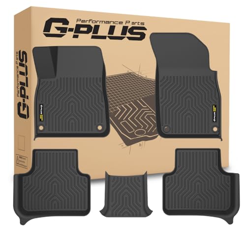 G-PLUS Floor Mats Compatible with Audi Q7 2017-2025,Fit SQ7 2020-2025,Fit Audi Q8 2019-2025 All Weather Protection TPE Floor Liners Black Fit Audi Q7