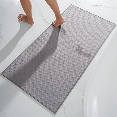 AMOAMI Bath-Mat,Ultra Thin Bath-Rugs Runner,Rubber Backed Bath Mats for Bathroom Non Slip,Absorbent Bath Rug for Bathroom Floor, Shower, Sink 2'x 4'(2