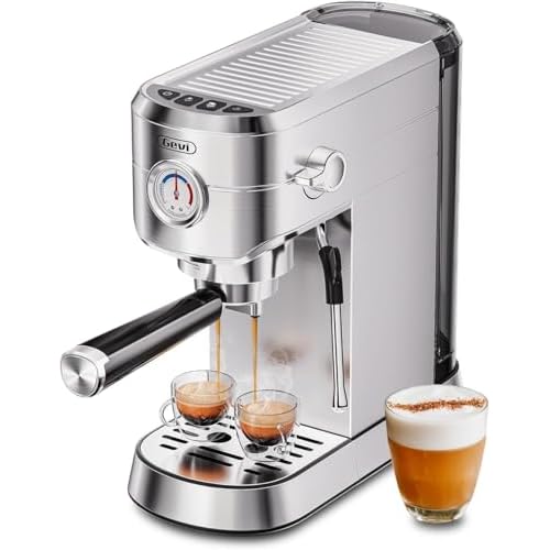 Gevi Commercial Espresso and Coffee Makers, Professional 20 Bar Espresso Maker with Milk Frother, Stainless Steel Expresso Coffee Machines for Home, C