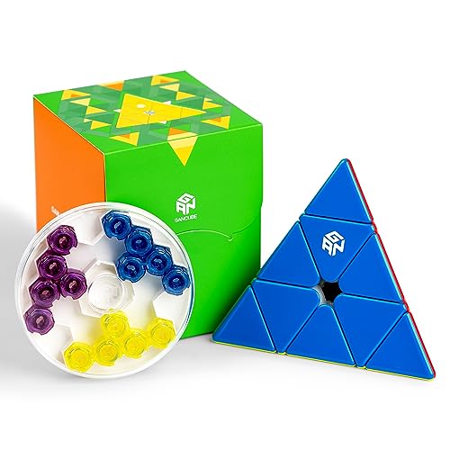 GAN Pyraminx 60 Magnets, Speed Magnetic Pyramid Puzzle Stickerless Triangle Cube GES+(UV Coated,Enhanced) 60 Magnets Glossy Finish