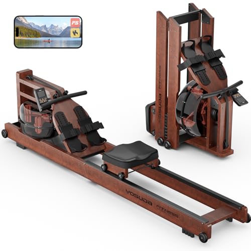 YOSUDA Water Rowing Machines for Home Use- Foldable Rower Machine 400LBS Weight Capacity with Dedicated Monitor & Bluetooth APP, Comfortable Seat PRO-