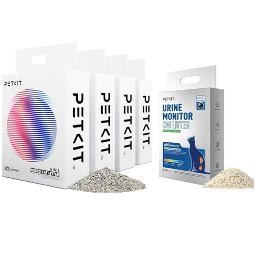 PETKIT Mixed Cat Litter Fast Clumping 4 Bags & 2025 New Urine Monitor Litter