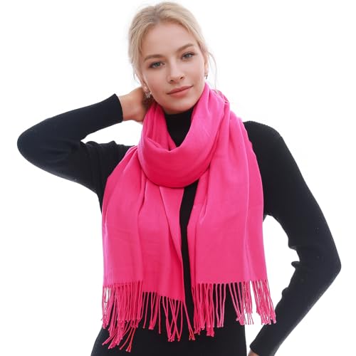 RIIQIICHY Scarf for Women Scarves and Wraps Winter Warm Pashmina Shawl for Cold Weather Rose