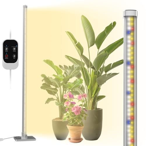 Standing Grow Light with Auto-Timer, 36W Vertical Grow Lights for Indoor Plants,3 Light Modes,268 LEDs Detachable Full Spectrum Plant Lights for Wide