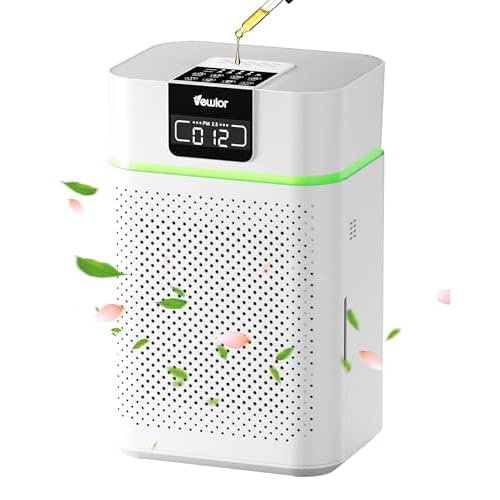 Air Purifier for Home Large Room, VEWIOR HEPA Air Cleaner with Air Quality Light and Essential Diffuser, AUTO Mode, Sleep Mode, Timer, Lock, Cover up
