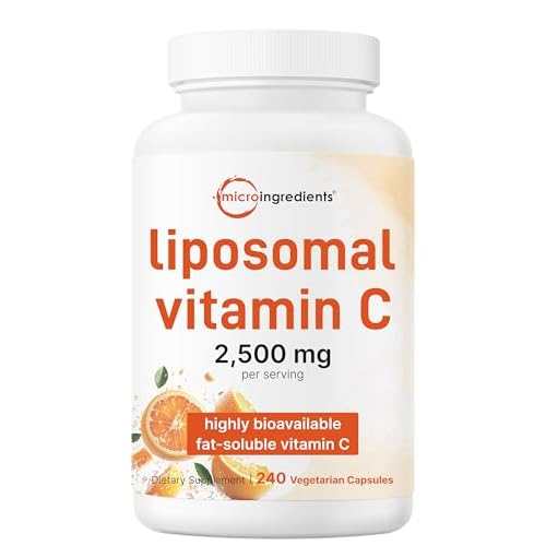Liposomal Vitamin C 2,500mg, 240 Veggie Capsules | Highly Bioavailable Fat Soluble Form | Immune Support & Antioxidant Supplement | Liposomal Delivery