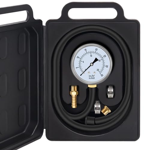 FANOVO Manometer Gas Pressure Tester 0-35'' WC Natural or LP Gas Pressure Test Kit Natural Gas Meter Manifold Gauge with 1-8" NPT Brass Fitting Barbed