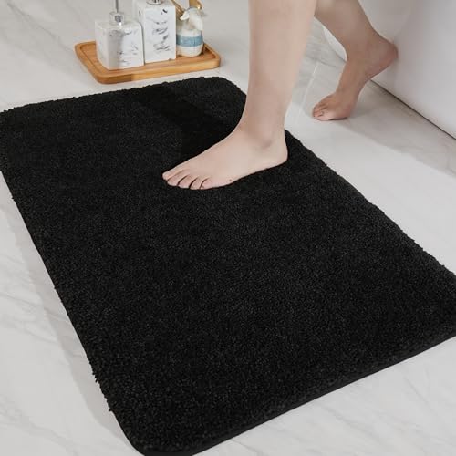 COSY HOMEER Bathroom Rugs Mat 24”x36” Absorbent Non-Slip Bath Mat Plush Shaggy Machine Washable Bath Rugs Soft Polyester Bath Mats for Bathroom Fl