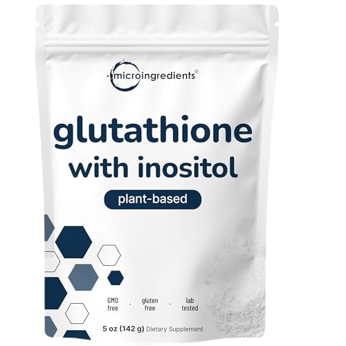 Glutathione Supplement, Pure Glutathione Reduced Powder with Inositol, 5 Ounce (9 Months Supply), 2 in 1 Formula, Powerful Ingredients for Antioxidant