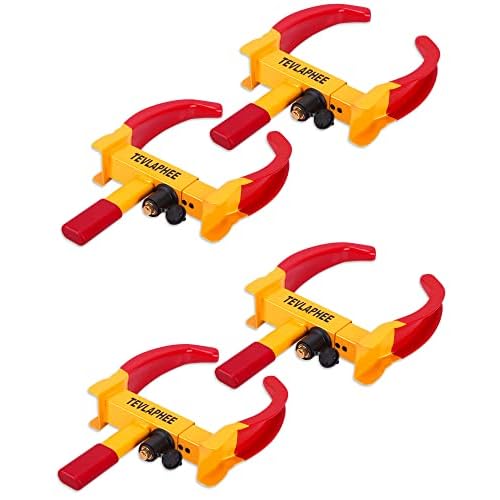 Tevlaphee Anti-Theft Wheel Lock Set, 8 Keyed Alike, Red-Yellow Color, Fits 11.8 Inch Tires, Easy Installation Red-yellow-4 Pack