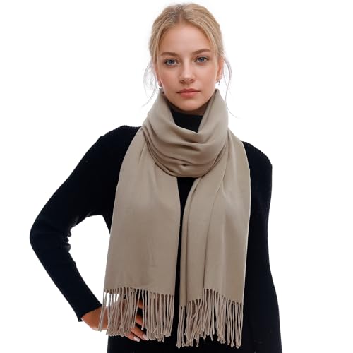 RIIQIICHY Scarf for Women Scarves and Wraps Winter Warm Pashmina Shawl for Cold Weather Khaki