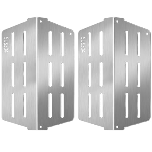 GasSaf Heat Deflector for Weber Genesis Grill Parts 7622, Heat Plates for Genesis 300, E-S-310, E-S-320, E-S-330 Grills, 2-Pack 304 Stainless Steel Sh