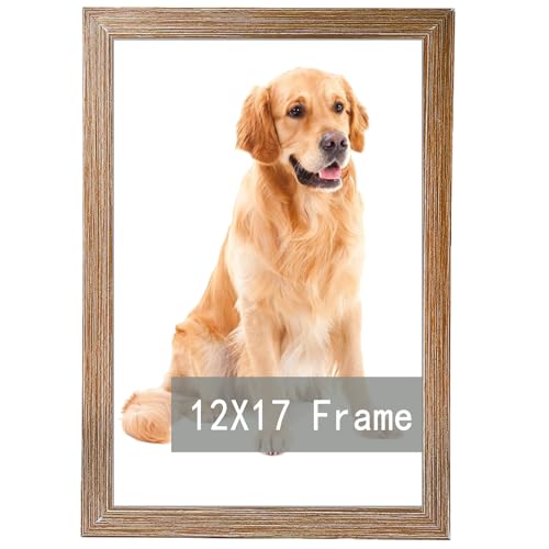 RUN HELIX 12x17 Brown Picture Frames, Photos Frame with Plexiglass, Wall Gallery Photo Frames, Horizontal and Vertical for Wall Mounting, Home Office