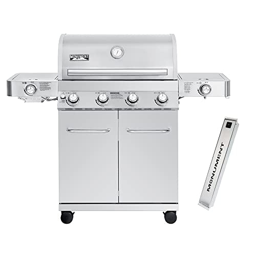 Monument Grills Larger 4-Burner Propane Gas Grills Stainless Steel with Smoke Box(2 items) Grill with Smoke Box