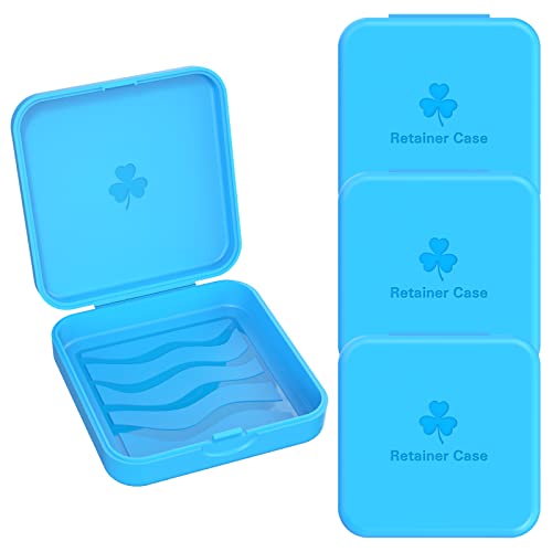 ARGOMAX Retainer Case, 4 Piece Braces Box, Blue Orthodontic Box (Suitable for Invisible Braces, Aligner Removal Tool, Chewies, Orthodontic Wax and Oth