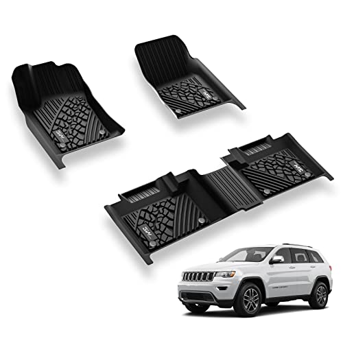 3W Floor Mats Fit for Jeep Grand Cherokee 2016-2021- Grand Cherokee WK 2022 2023- Dodge Durango 2016-2021 (2nd Row Bench Seating Only) TPE All Weather