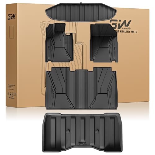3W Floor Mats Set for Tesla Cybertruck 2023 2024 2025, All Weather Protection Waterproof Frunk & Rear Cargo Liners, Custom TPE Cargo Trunk Accessories