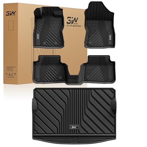 3W Floor Mats & Cargo Liner Fit for 2024 2025 Subaru Crosstrek-2024 2025 Subaru Impreza, All Weather TPE Car Liner Custom Fit for Crosstrek & Impreza