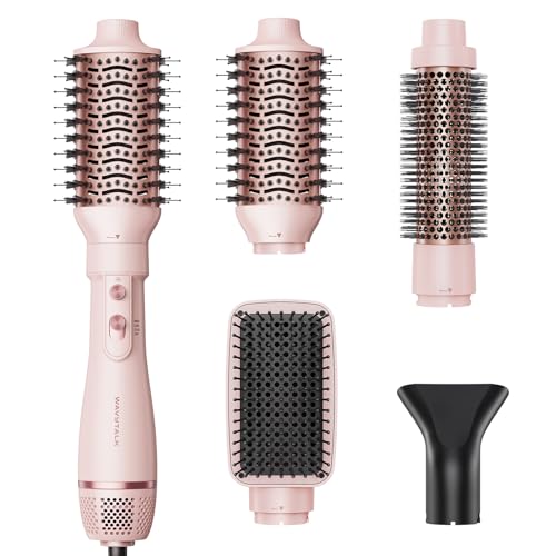 Wavytalk Hair Dryer Brush Set, Air Sculpt 4-in-1 Hot Air Brush Set, Multi Hair Styler for Salon Blowouts, Smooth Curls, Volumizing and Straightening,