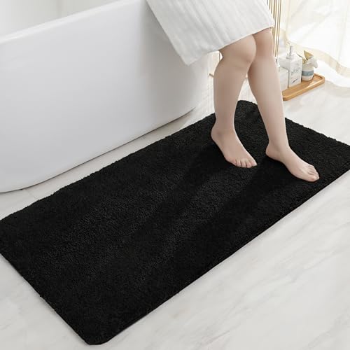 COSY HOMEER Bathroom Rugs Mat 24”x48” Absorbent Non-Slip Bath Mat Plush Shaggy Machine Washable Bath Rugs Soft Polyester Bath Mats for Bathroom Fl
