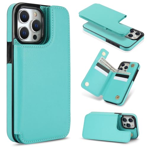 for iPhone 15 Pro Wallet Case, 4 Card Holder and Cash Slot RFID Blocking, 2-in-1 Detachable Magnetic Wallet, Strong Magnet Coil Wireless Charging Comp