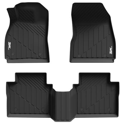 3W Floor Mats Compatible for Cadillac XTS 2013-2019 TPE All Weather Custom Fit Floor Liner for Cadillac XTS 1st and 2nd Row Full Set Car Liners Black
