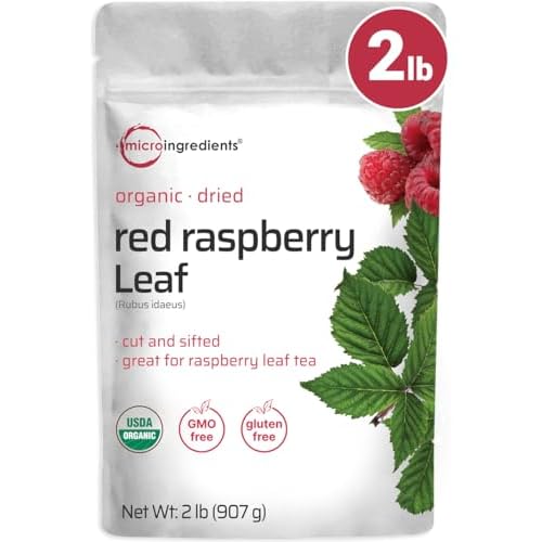 Organic Dried Raspberry Leaf Tea, 2lbs | Refills up to 907 Tea Bags | Premium Source from Germany for Herbal Pregnancy Tea | Cut & Sifted Whole Leaves